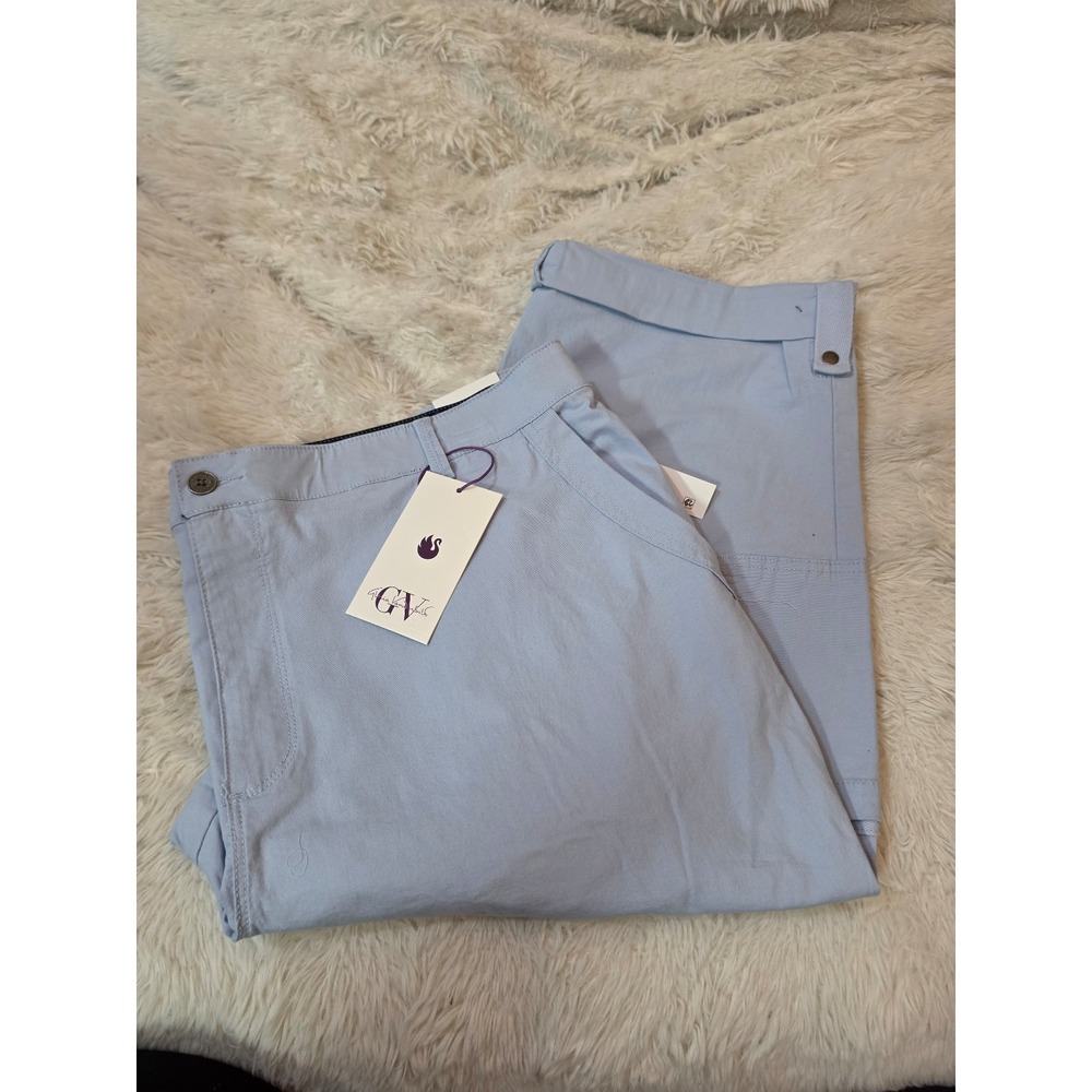 NWT Gloria Vanderbilt Periwinkle Blue Utility Crop Pants Plus Size 20W Average